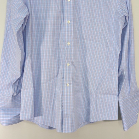 Brooks Brothers Mens Blue Plaid Classic Non Iron Supima Cotton Button Shirt 15.5 - Picture 3 of 8